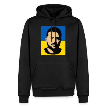 Resistance - Männer Premium Bio Hoodie - Schwarz - Vorne - Nico (187cm)