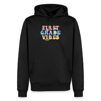 Erstklässler Vibes 1. Klasse Team Retro 100th Day - Männer Premium Bio Hoodie - Schwarz - Vorne - Nico (187cm)