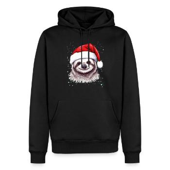 Funny Sloth Christmas Graphics - Cute Christmas Sl - Men’s Premium Organic Hoodie - black - Front - Nico (187cm)