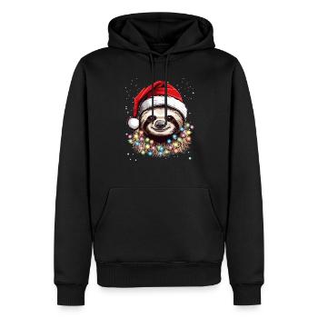 Cute Sloth Art Christmas - Christmas Sloth Design - Men’s Premium Organic Hoodie - black - Front - Nico (187cm)