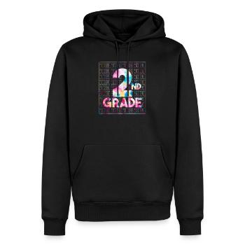Tie Dye 2e année équipe de typographie deuxième année - Sweat à capuche Premium bio Homme - noir - Devant - Nico (187cm)