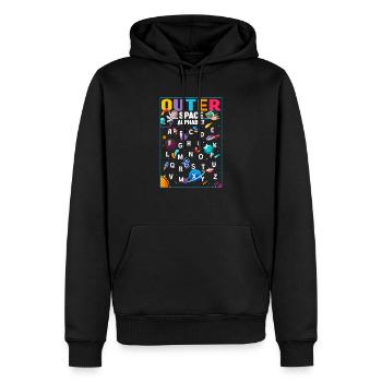 Outer Space Alphabet Kindergarten Teacher 100 Days - Men’s Premium Organic Hoodie - black - Front - Nico (187cm)