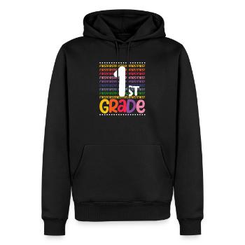 Équipe de typographie de 1ère année 100 élèves de première année. - Sweat à capuche Premium bio Homme - noir - Devant - Nico (187cm)