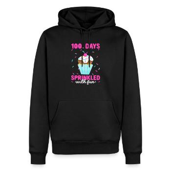 100 jours saupoudrés de cupcakes amusants professeur étudiant - Sweat à capuche Premium bio Homme - noir - Devant - Nico (187cm)