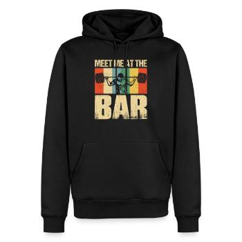 Meet Me At The Bar Workout Training Weight Lifting - Männer Premium Bio Hoodie - Schwarz - Vorne - Nico (187cm)