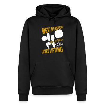 Never Underestimate An Old Man Who Loves Lifting T - Männer Premium Bio Hoodie - Schwarz - Vorne - Nico (187cm)