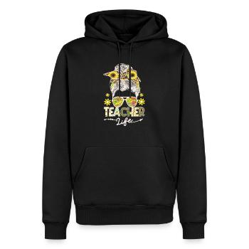 Lehrer Leben Unordnung Brötchen 100. Tag Schule - Männer Premium Bio Hoodie - Schwarz - Vorne - Nico (187cm)