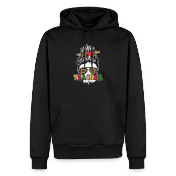 Lehrer Leben Unordnung Brötchen 100. Tag - Männer Premium Bio Hoodie - Schwarz - Vorne - Nico (187cm)