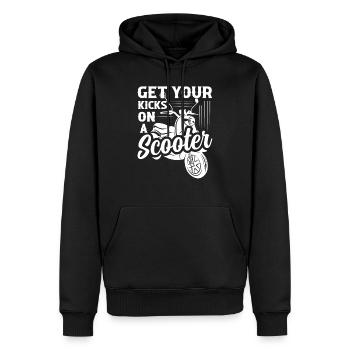 Get Your Kicks On A Scooter Motorbike Moped - Männer Premium Bio Hoodie - Schwarz - Vorne - Nico (187cm)