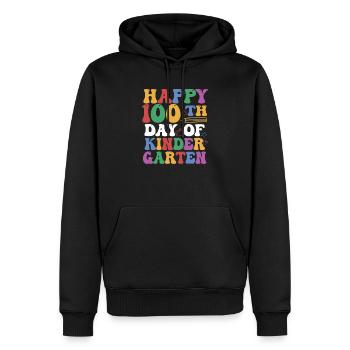 Joyeux 100e jour de la maternelle Lustiger - Sweat à capuche Premium bio Homme - noir - Devant - Nico (187cm)