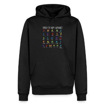 Abc, Von, Logopädie, Alphabet, Lehrer, Student, - Männer Premium Bio Hoodie - Schwarz - Vorne - Nico (187cm)