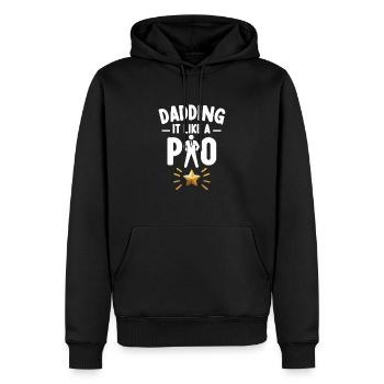 Dadding wie ein Profi - Männer Premium Bio Hoodie - Schwarz - Vorne - Nico (187cm)