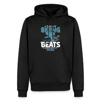 A Bad Day Skiing Beats A Good Day At Work Wintersp - Männer Premium Bio Hoodie - Schwarz - Vorne - Nico (187cm)