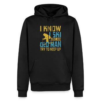 I Know I Ski Like An Old Man Try To Keep Up Skier - Männer Premium Bio Hoodie - Schwarz - Vorne - Nico (187cm)