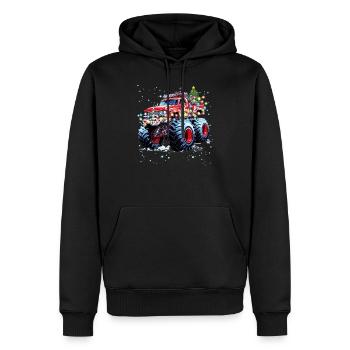 Truck-Liebhaber Weihnachtsdesign, cooler Monstertruck - Männer Premium Bio Hoodie - Schwarz - Vorne - Nico (187cm)