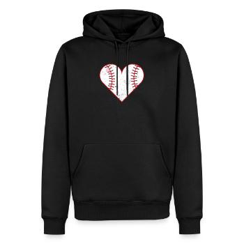 Baseball Herz Valentinstag Lustige Paare Passende - Männer Premium Bio Hoodie - Schwarz - Vorne - Nico (187cm)