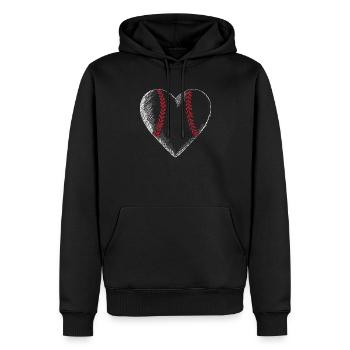 Baseball Herz Valentinstag Lustige Paare Passende - Männer Premium Bio Hoodie - Schwarz - Vorne - Nico (187cm)