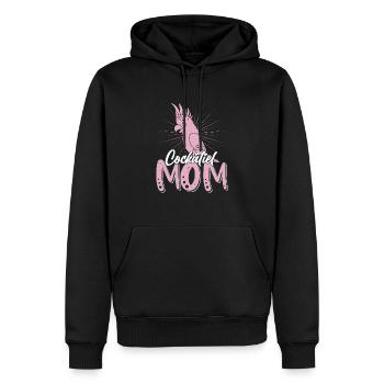 Calopsitte maman oiseau oiseau perroquet propriétaire - Sweat à capuche Premium bio Homme - noir - Devant - Nico (187cm)