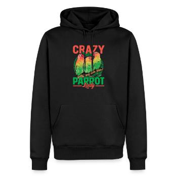 Perroquet fou Dame Perroquet Propriétaire Oiseau Aviaire - Sweat à capuche Premium bio Homme - noir - Devant - Nico (187cm)