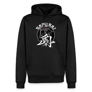Samurai - Männer Premium Bio Hoodie - Schwarz - Vorne - Nico (187cm)