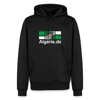 DZ Algerien in meinem Herzen - Männer Premium Bio Hoodie - Schwarz - Vorne - Nico (187cm)