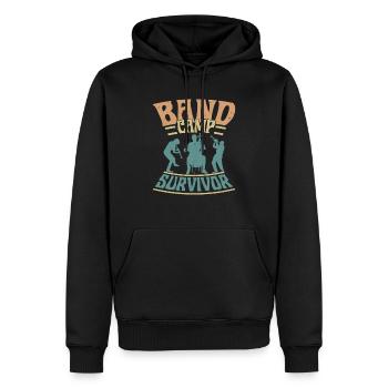 Orchestre de fanfare, survivant, fanfare, orchestre - Sweat à capuche Premium bio Homme - noir - Devant - Nico (187cm)