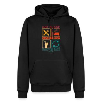 Manger Dormir Marche Répéter Fanfare Vie Orchestr - Sweat à capuche Premium bio Homme - noir - Devant - Nico (187cm)