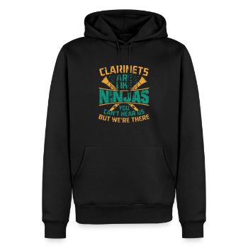 Les clarinettes, c’est comme la saison des fanfares de ninjas - Sweat à capuche Premium bio Homme - noir - Devant - Nico (187cm)