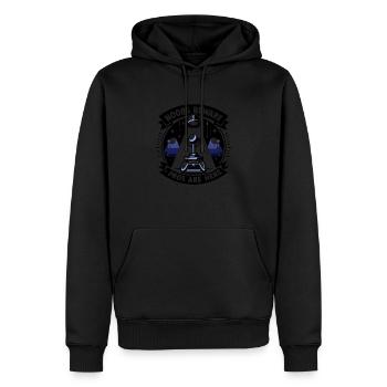 Noobs aufgepasst, Profis sind da - Männer Premium Bio Hoodie - Schwarz - Vorne - Nico (187cm)