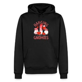 Traîner avec mes gnomes drôles de gnomes Saint-Valentin - Sweat à capuche Premium bio Homme - noir - Devant - Nico (187cm)