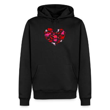 Dinosaurier Liebe Steal Heart Cute Valentinstag - Männer Premium Bio Hoodie - Schwarz - Vorne - Nico (187cm)