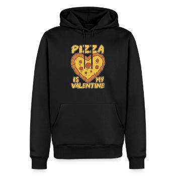 Pizza Is My Valentine Lustige Valentinstag - Männer Premium Bio Hoodie - Schwarz - Vorne - Nico (187cm)