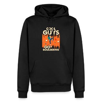 Cool Guys Go Bouldering Boulder Climbing - Männer Premium Bio Hoodie - Schwarz - Vorne - Nico (187cm)