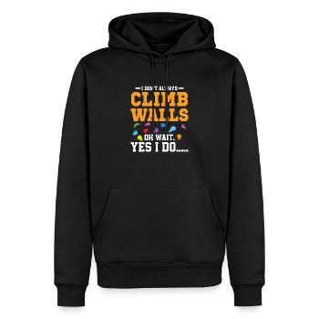 I Don't Always Climb Walls Oh Wait Climbing Boulde - Männer Premium Bio Hoodie - Schwarz - Vorne - Nico (187cm)