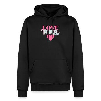 Tg Dents D’amour Dentaire Dentiste Saint Valentin - Sweat à capuche Premium bio Homme - noir - Devant - Nico (187cm)