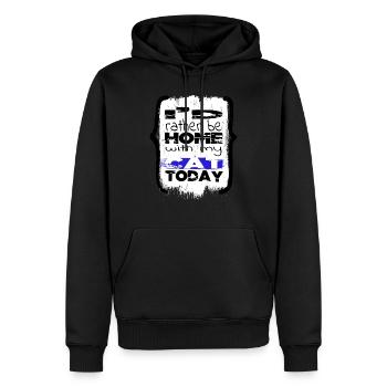 Gros chat cadeau Animal avocats chat drapeau Tshirts - Sweat à capuche Premium bio Homme - noir - Devant - Nico (187cm)
