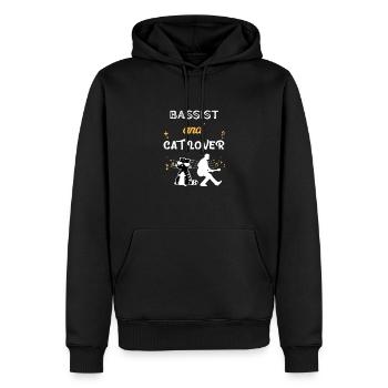 Bassist Cat Lover Männliches Geschenk - Männer Premium Bio Hoodie - Schwarz - Vorne - Nico (187cm)