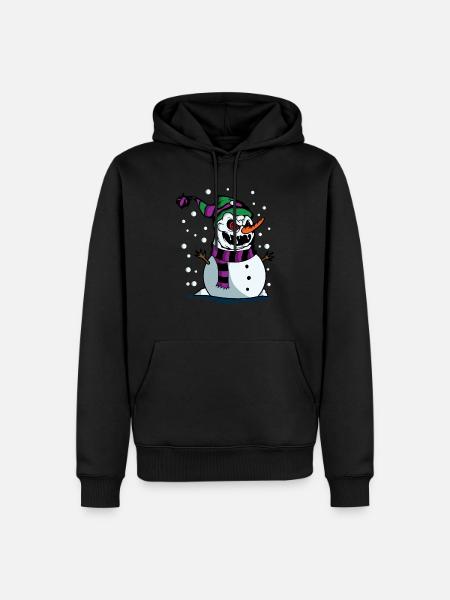 Halloween-Snowman - Männer Premium Bio Hoodie - Schwarz