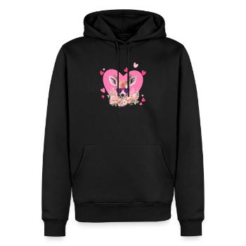 La Saint-Valentin drôle de chasseur de cerfs amant - Sweat à capuche Premium bio Homme - noir - Devant - Nico (187cm)