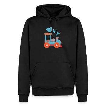 Train Coeurs Saint-Valentin Mignon V-Day Lover Heart - Sweat à capuche Premium bio Homme - noir - Devant - Nico (187cm)
