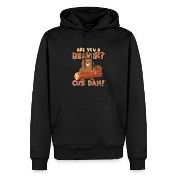 Êtes-vous un castor ? Barrage de Cuz ! Animal rongeur - Sweat à capuche Premium bio Homme - noir - Devant - Nico (187cm)