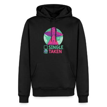 Unique ou pris drôle Alien OVNI Saint-Valentin - Sweat à capuche Premium bio Homme - noir - Devant - Nico (187cm)