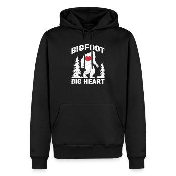 Bigfoot Grand Coeur Drôle Vie Sauvage Amour Animal - Sweat à capuche Premium bio Homme - noir - Devant - Nico (187cm)