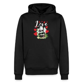 Liebe Panda-Valentinstag-lustige niedliche Panda - Männer Premium Bio Hoodie - Schwarz - Vorne - Nico (187cm)