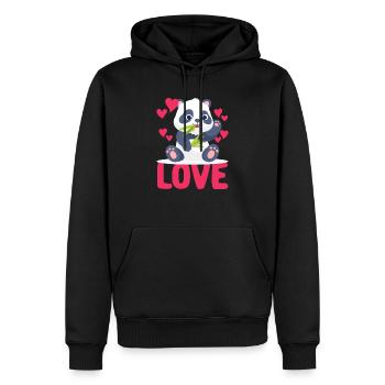 Liebe Panda-Valentinstag-lustige niedliche Panda - Männer Premium Bio Hoodie - Schwarz - Vorne - Nico (187cm)