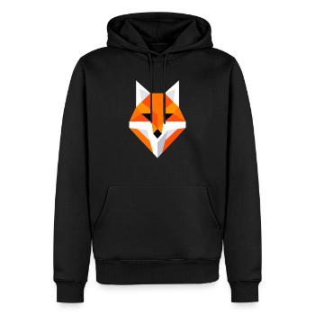 Fuchskopf Zeichnung - Männer Premium Bio Hoodie - Schwarz - Vorne - Nico (187cm)
