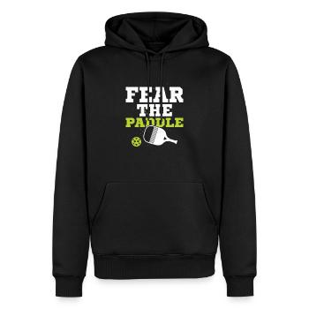 Fear The Paddle Player Pickleball - Männer Premium Bio Hoodie - Schwarz - Vorne - Nico (187cm)