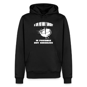 Joueur de hockey sur glace Équipe de hockey sur glace Fan de hockey - Sweat à capuche Premium bio Homme - noir - Devant - Nico (187cm)