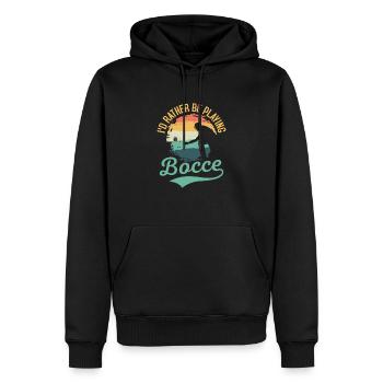 Je préfère jouer à la pétanque en équipe - Sweat à capuche Premium bio Homme - noir - Devant - Nico (187cm)