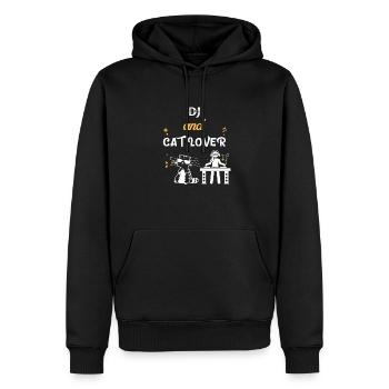 DJ Cat Lover Geschenk - Männer Premium Bio Hoodie - Schwarz - Vorne - Nico (187cm)